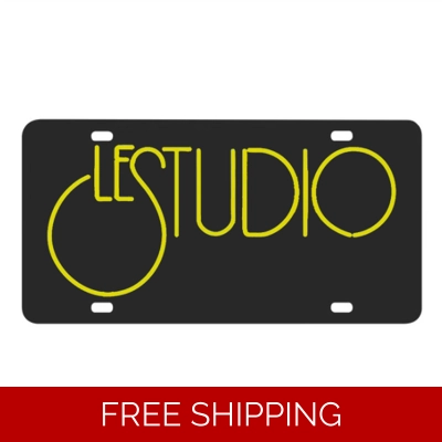 Le Studio License Plates Yellow Logo